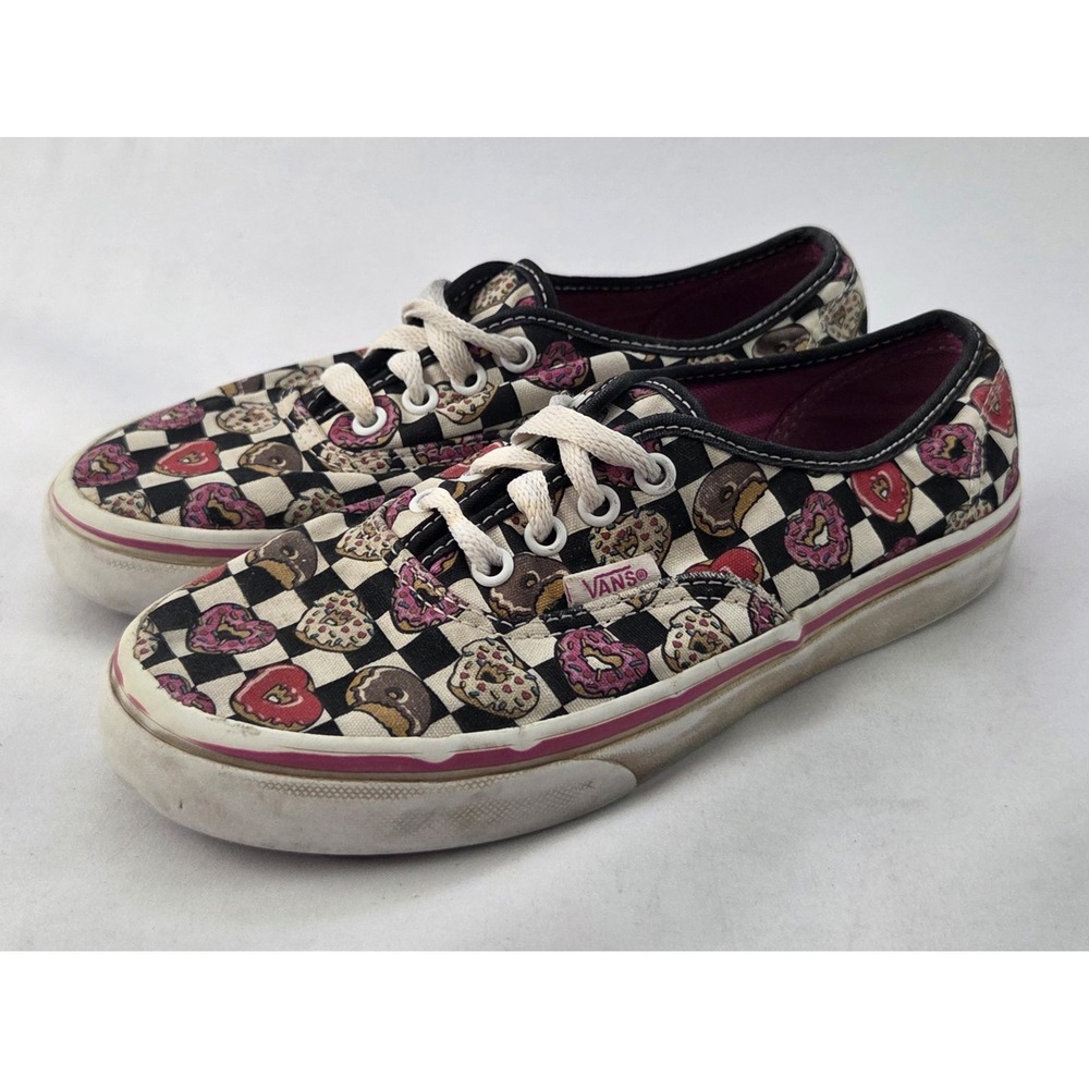 Vans Off The Wall Sneakers Youth Size 3 Donut Print Canvas Shoes